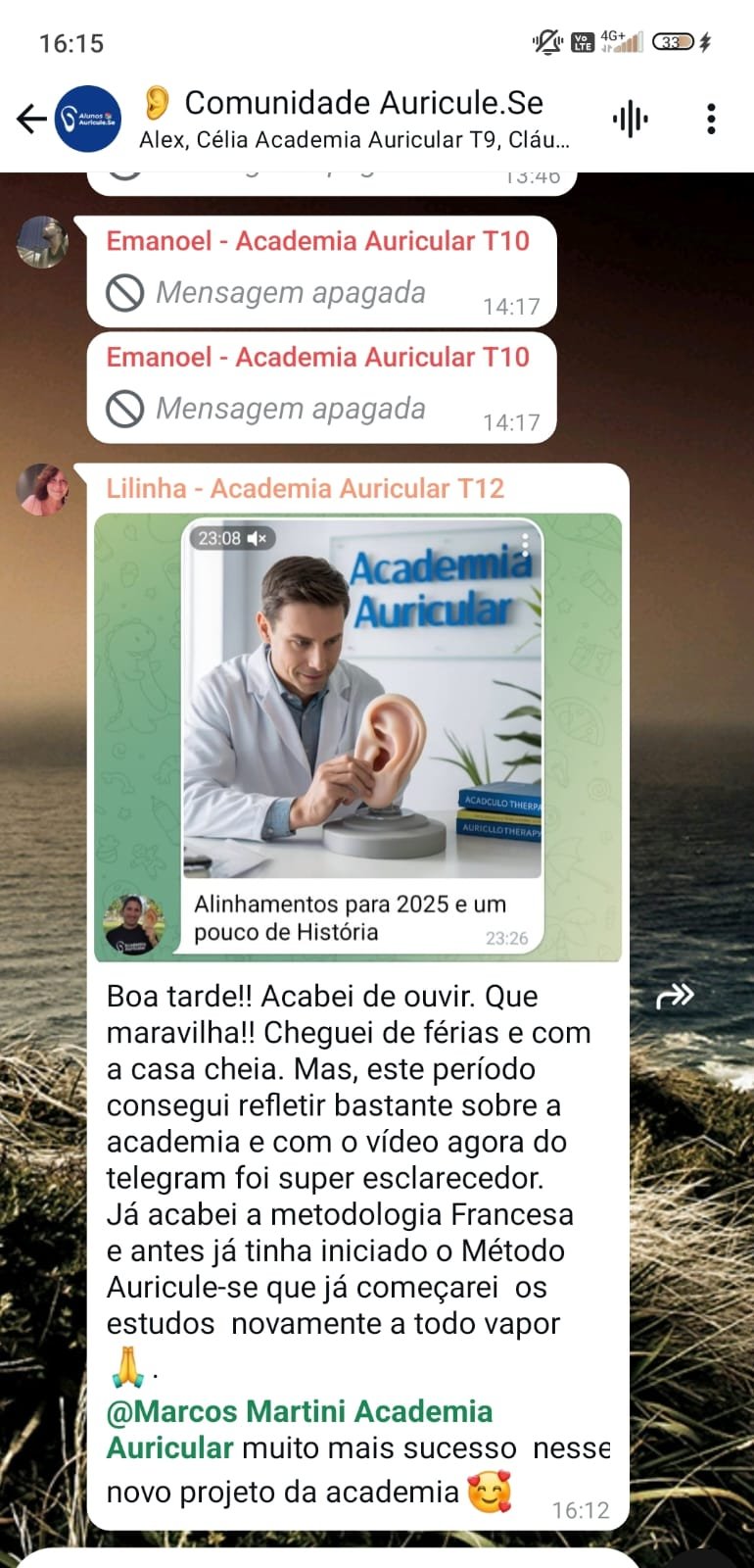 Depoimento de aluna da Academia Auricular