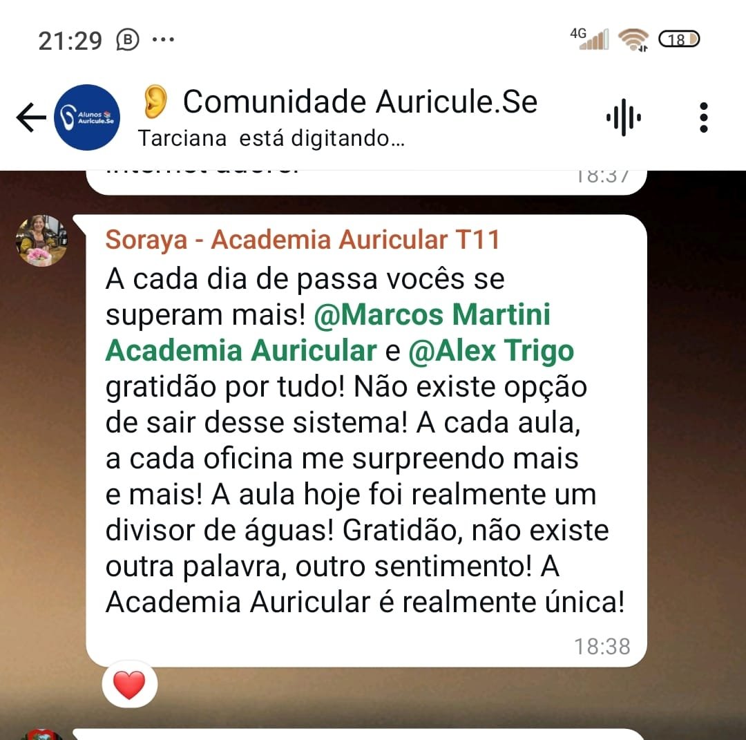 Depoimento de aluna da Academia Auricular