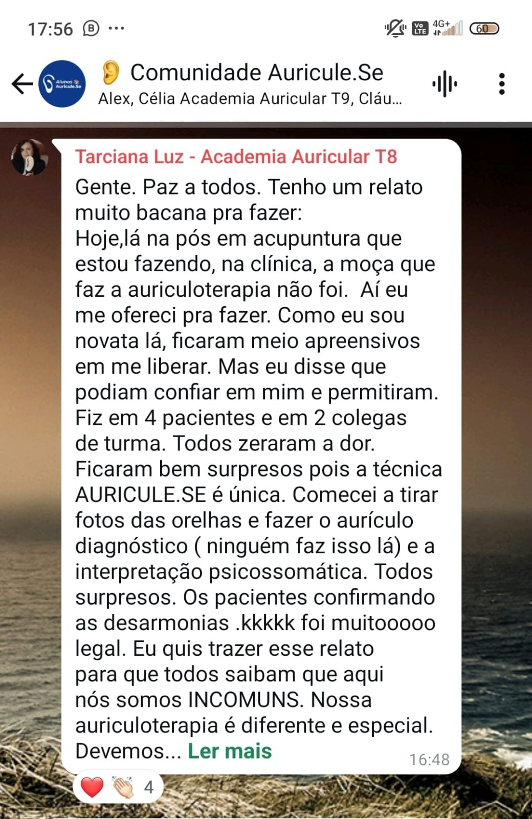 Depoimento de aluna da Academia Auricular