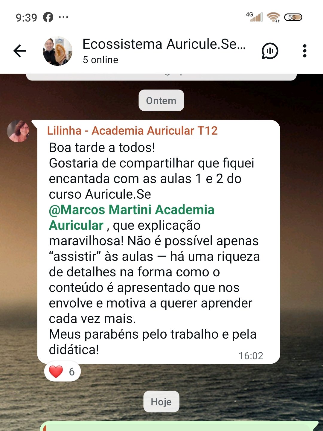 Depoimento de aluna da Academia Auricular