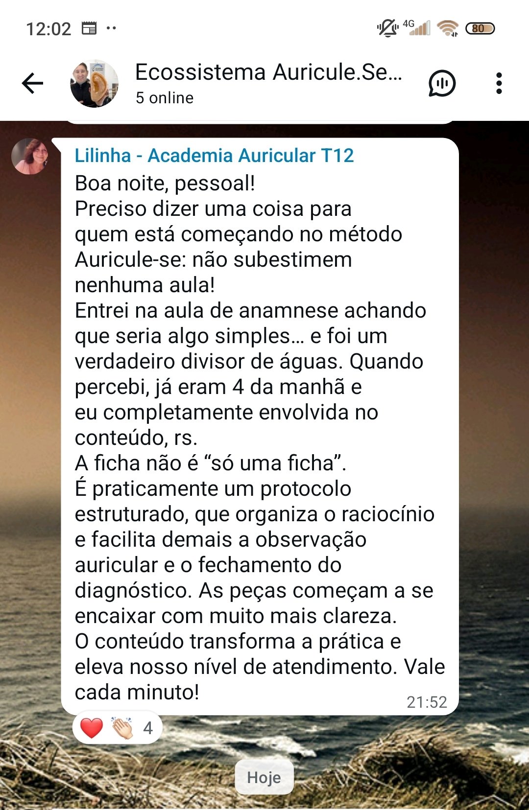 Depoimento de aluna da Academia Auricular