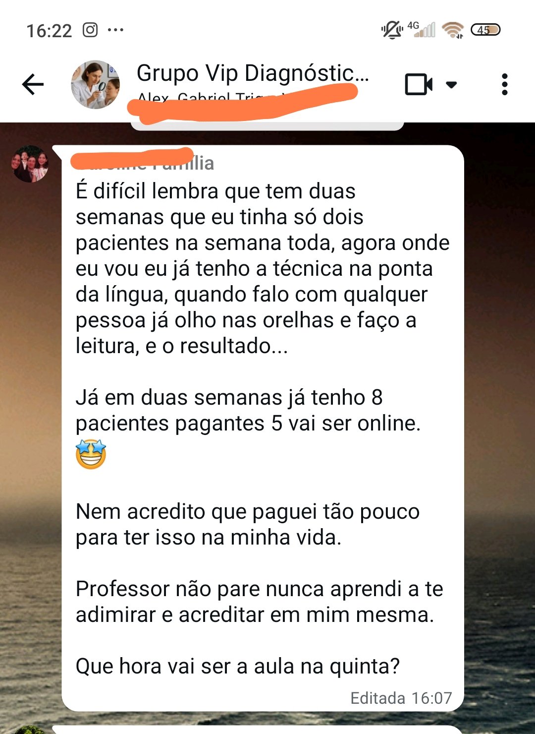 Depoimento de aluna da Academia Auricular