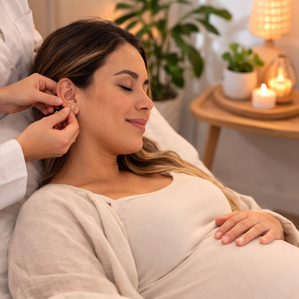 Atendimento à gestante com massagem auricular