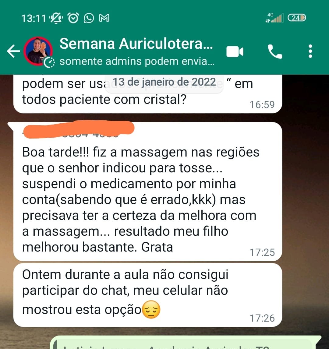 Depoimento real de aluno sobre Massagem Auricular Terapêutica 8