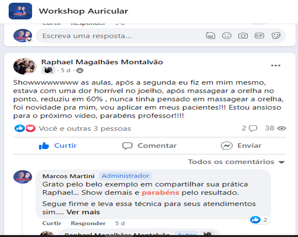 Depoimento real de aluno sobre Massagem Auricular Terapêutica 9